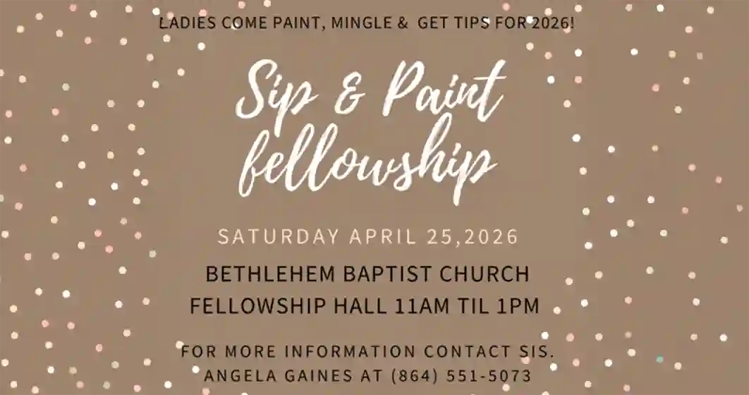 Brown Sip & Paint Banner with white dots